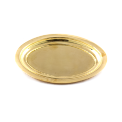 Plateau ovale en métal bronze. 16/9.5 cm