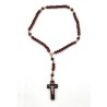 Rosaire en bois rouge Christ