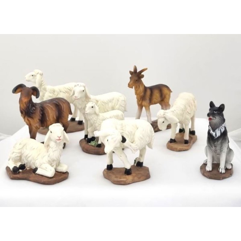 Set 8 dieren 5.4cm voor crèche