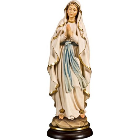 Statue de ND de Lourdes 22CM Bois coloré