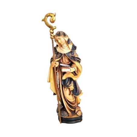 Gesneden houten beeld van St. Gertrude + muis