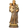 Statue St. Antoine 22cm bois patiné Antique