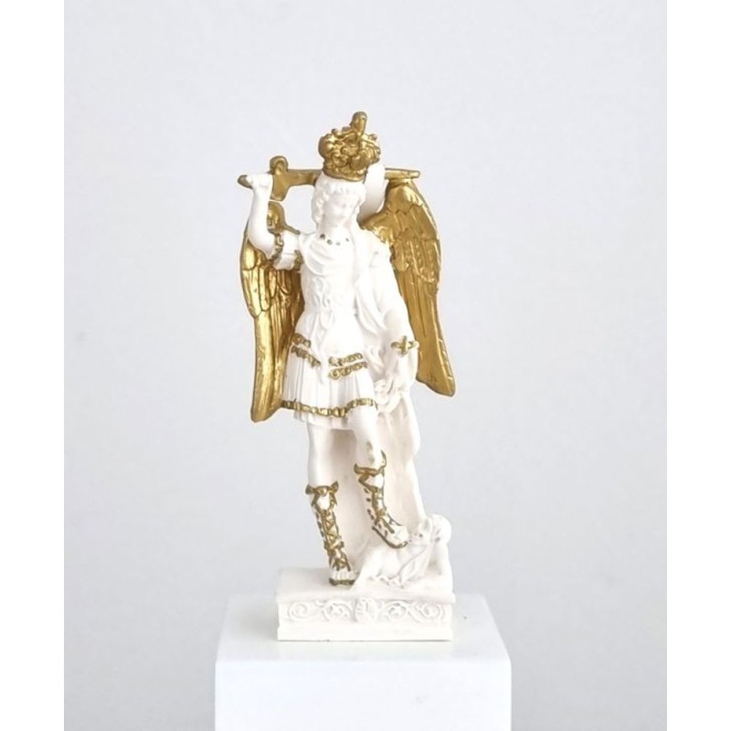 Statue St. Michel ailes fermées 13cm résine