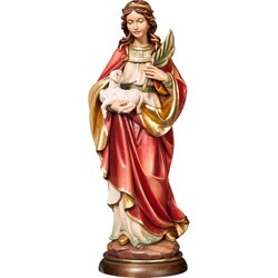 Statue Ste Agnès 23cm en bois d'érable