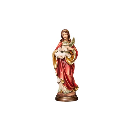 Statue Ste Agnès 23cm en bois d'érable