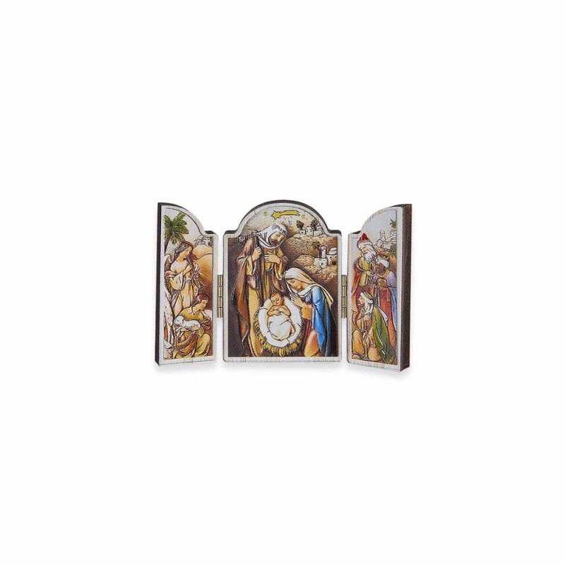 Triptique bois nativité 11x7.5cm