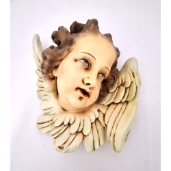 Tête d'ange ailes BLEU/ROSE 23CM