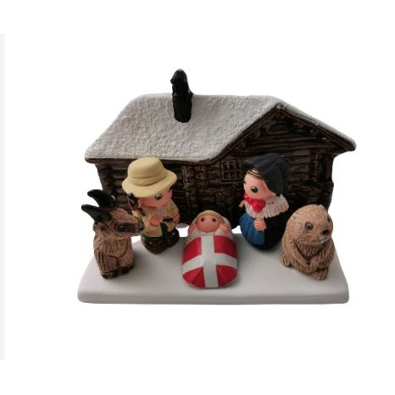 Crèche en céramique bloc - ALPES 8X7 CM