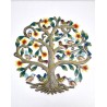 Levensboom vogels en bloemen gekleurd metaal D:40cm (Handgemaakt in Haïti)