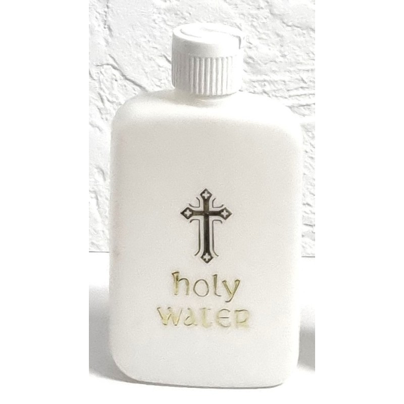 Witte PVC fles HOLY WATER voor heilig water 60ml