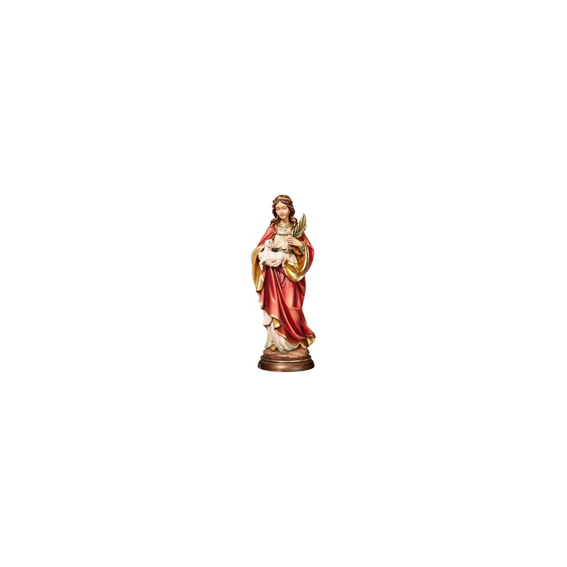 Statue Ste Agnes 23cm en bois d'érable