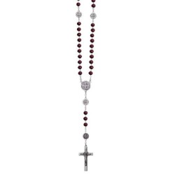 St. Benedictus, donker hout op een ketting