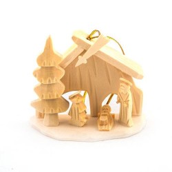 Mini houten kerstvloer hangend