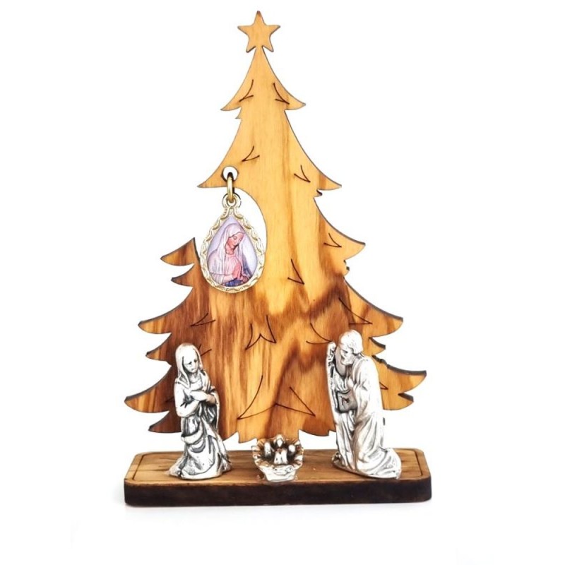 Mini creche arbre en bois d'olivier 