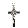 Pendentif croix de Saint Benoit en métal et émail