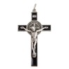 Pendentif croix de Saint Benoit en métal et émail