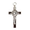 Pendentif croix de Saint Benoit en métal et émail