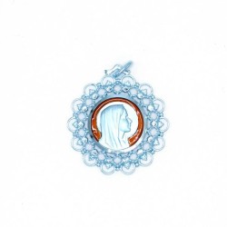 Médaille de la Vierge Marie en plaqué or et émail
