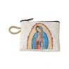 Pochette tissu fermeture éclair 7.2x6.6cm divers sujets saints