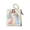 Pochette tissu fermeture éclair 7.2x6.6cm divers sujets saints