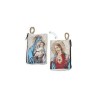 Pochette tissu fermeture éclair 7.2x6.6cm divers sujets saints