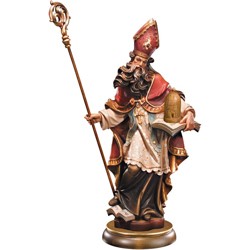 Statue St. Ambroise 22cm en bois d'érable