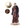 Padre Pio beeld 30cm hars met gouden metalen kruis