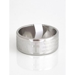 Bague en métal avec inscription "Padre Nostro"