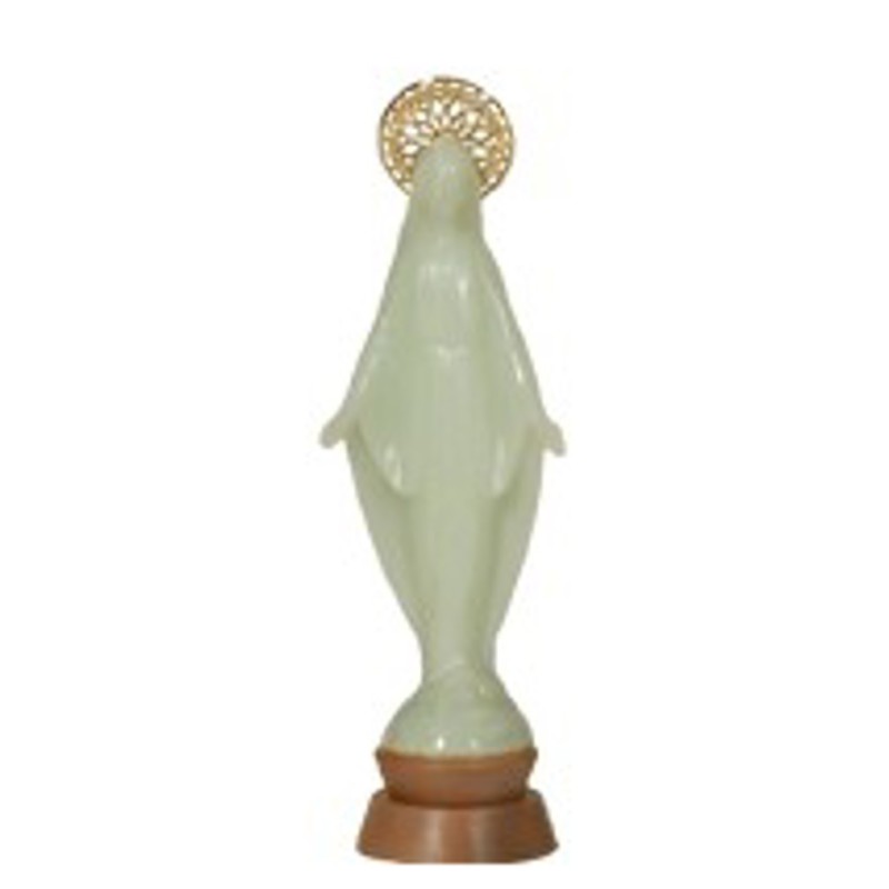 Statue lumineuse Vierge Miraculeuse 14 cm polymère phosphorescente