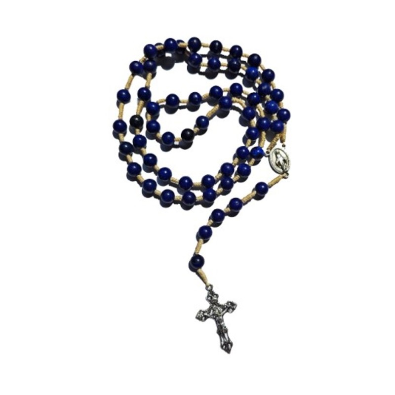 Chapelet sur corde 8mm en pierre -Lapis Lazuli 