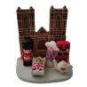 Kerststal in blokkeramiek - Londen 8X7CM
