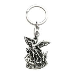 St Michel Metal Sleutelhanger geoxideerd metaal 