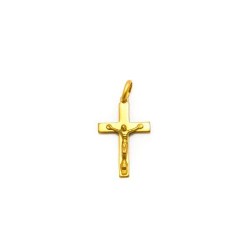 Pendentif crucifix en plaqué or vermeil. 25 mm