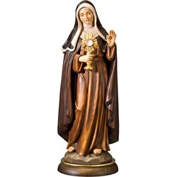 Statue Ste Claire d'Assise 22cm en bois d'érable