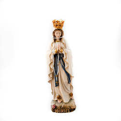 Statue de Notre Dame de Lourdes en bois. 20 cm