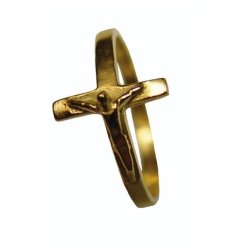 Bague avec Christ Plaqué Or T:56