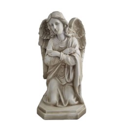 Statue fibre de verre Ange priant à genoux 50cm