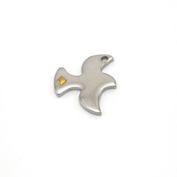 Pendentif colombe en acier inoxydable. 20 mm