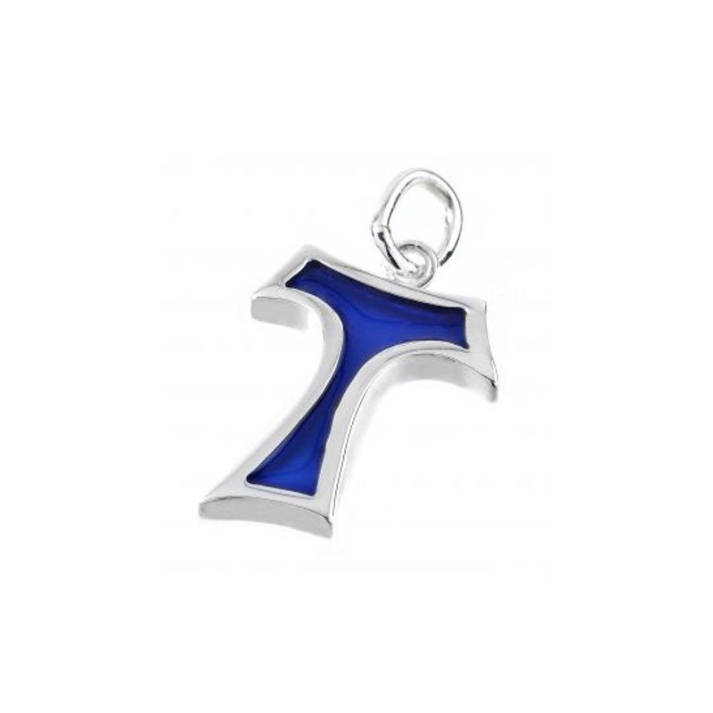 Pendentif TAU en Argent S925 + email