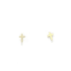 Boucles d'oreilles croix en or 14 carats. 5 mm