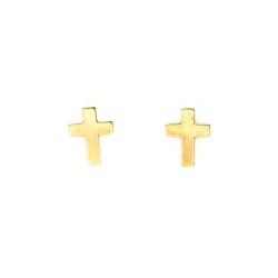 Boucles d'oreilles croix en or 18 carats. 10 mm. 1.1 gr