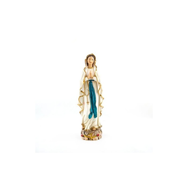 Statue de Notre Dame de Lourdes en résine. 30 cm
