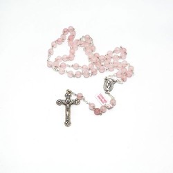 Chapelet de la Vierge en pierre quartz rose