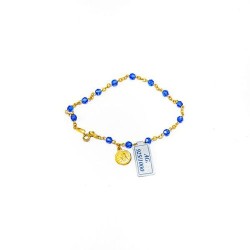 Bracelet de l'Apparition en plaqué or vermeil et cristal bleu
