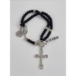 Bracelet Chapelet de combat 4mm 2 médailles et livret St Benoit