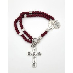 Bracelet Chapelet de combat 4mm 2 médailles et livret St Michel