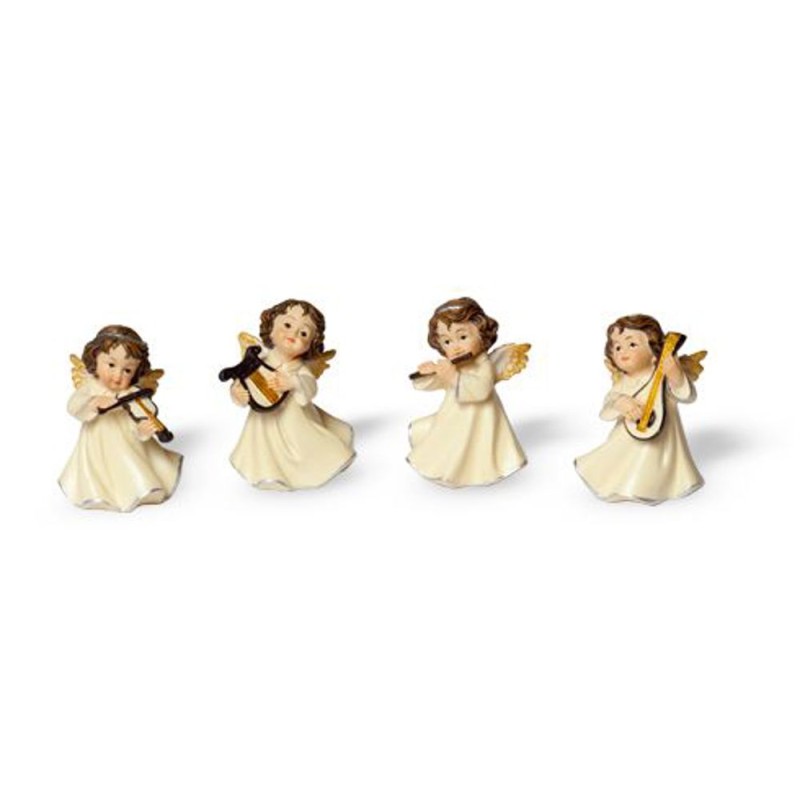Een muziekengel 4.5cm hars (4 handgeschilderde modellen) (prijs/stuk)