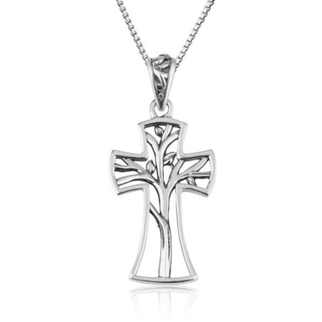 Croix en Argent Arbre de Vie