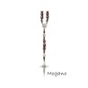 Chapelet St Benoit double chainage perle ovale en bois acajou