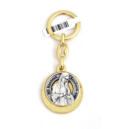Gouden metalen sleutelhanger 34mm n.D. Banneux BESMERM ONS